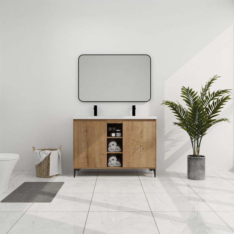 Meuble-lavabo autoportant 48 po avec double lavabo 48 po