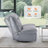 Faux Leather Armless Swivel And Rocking Accent Chair-886597659