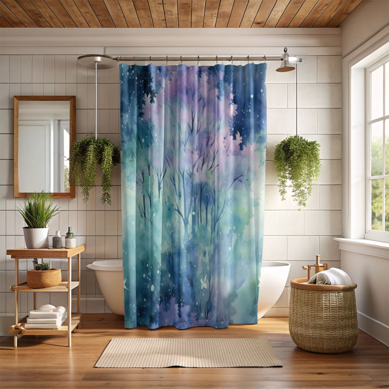 Rideau de douche Woodland View, H 74 po x l 71 po