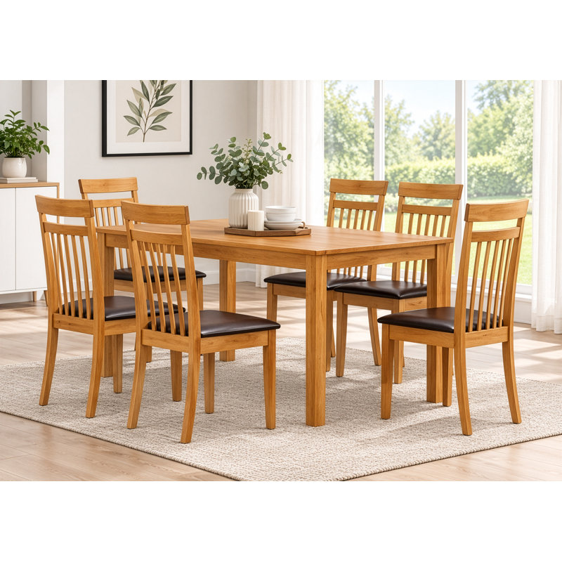 Elisa 6 -Person Solid Wood Dining Set