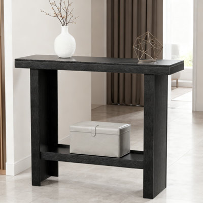 Modern Farmhouse Console Table With Storage Shelves, Narrow Entryway Table For Hallway, Behind Couch Sofa Table For Living Room And Foyer