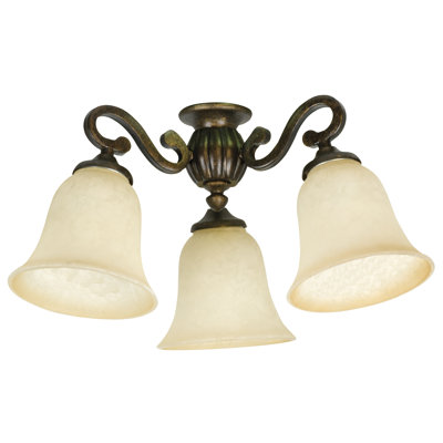 17'' 3 - Light Branched Ceiling Fan Light Kit