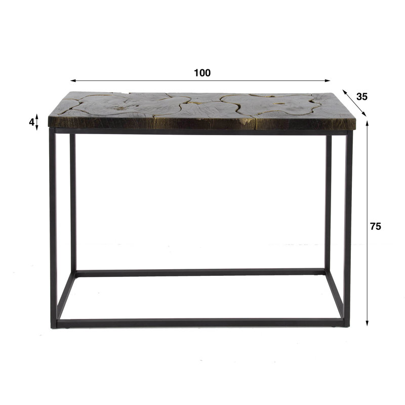 Pennrock 100cm Solid Wood Top Console Table