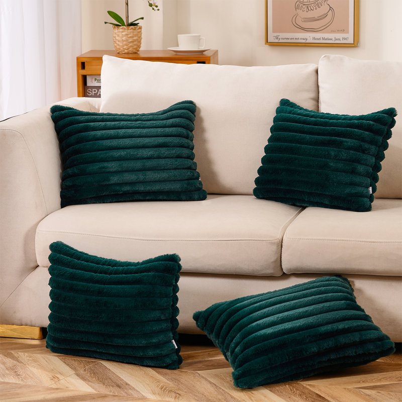 Coussin , Housse de coussin seulement - sans coussin, Vert foncé