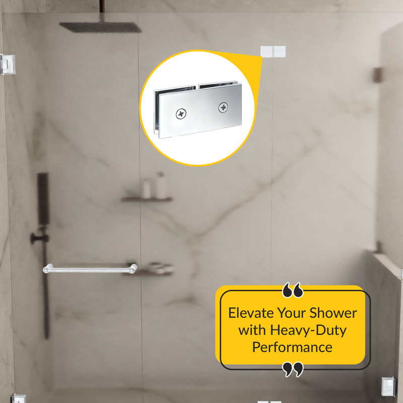 Pince de douche en verre chromé brillant, Chrome brillant
