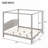 Wooden Canopy Platform Bed with Headboard and Support Legs-809710684