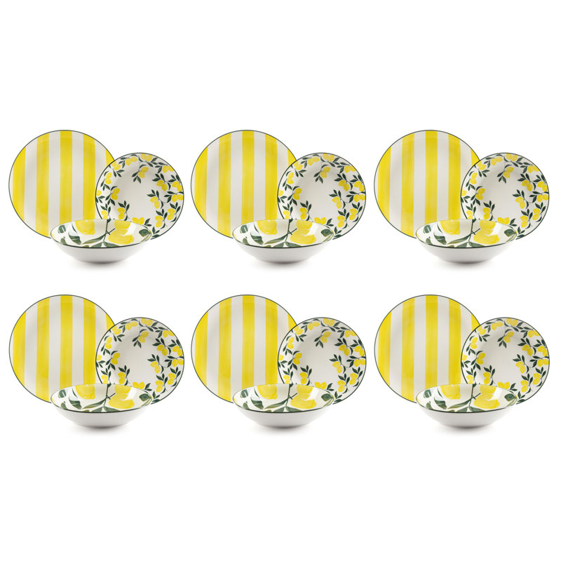 Piece Porcelain China Dinnerware Set - Service for 6