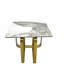 Table d'appoint rectangulaire avec plateau bruni et structure en métal, convenant au salon-1099214732