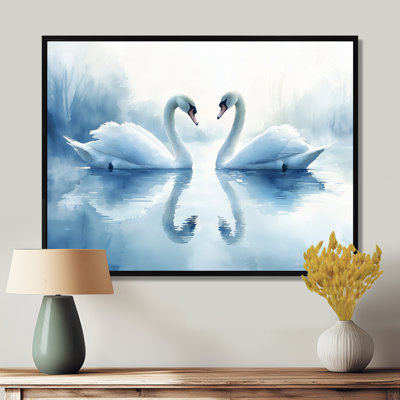 Cygnes tranquilles sur le lac II - oiseau, art mural