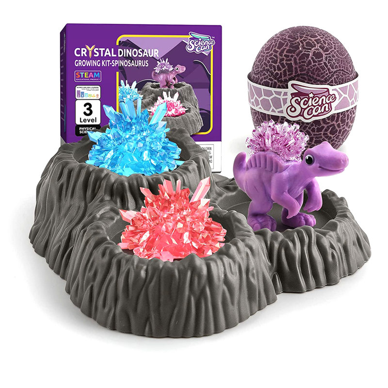 Kit d'expérimentation de dinosaure en cristal 3 couleurs Science Can Geoscience