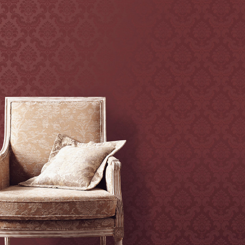 Palmwood 10m x 52.8cm Semi-Gloss Wallpaper Roll, Red