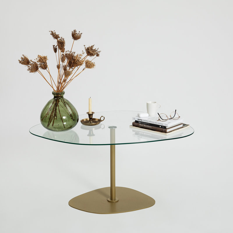 Glorias Coffee Table, Transparent, Gold