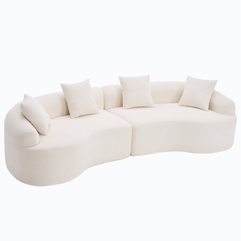 Canapé courbé désossé, canapé modulaire à compression de 110 po, haute densité, canapé-lit pour salon, salon, appartement, chenille