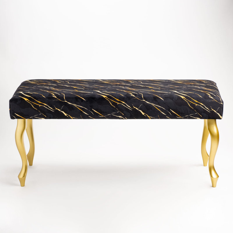 Velvet Upholstered Bench, 45cm H x 60cm W x 40cm D