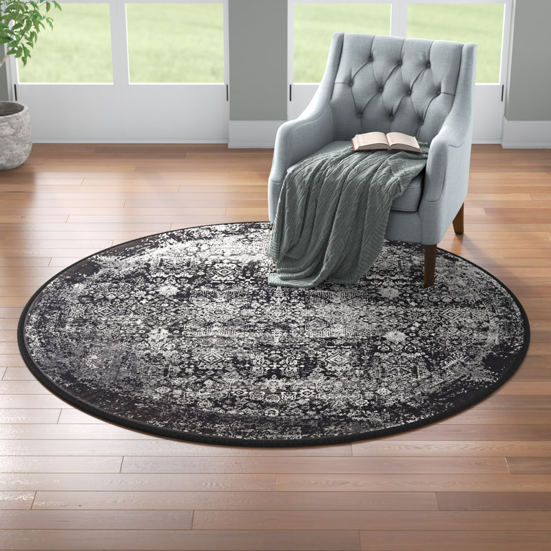 Django Abstract Hand Woven Area Rug, Round 200cm