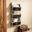 Porte-revues mural en bois massif et porte-courrier avec trois fentes et étiquettes pour tableau noir