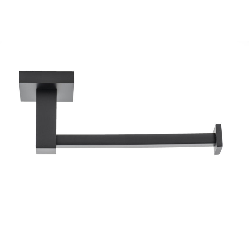 Capri Wall Mounted Brass Toilet Paper Holder, Matte Black