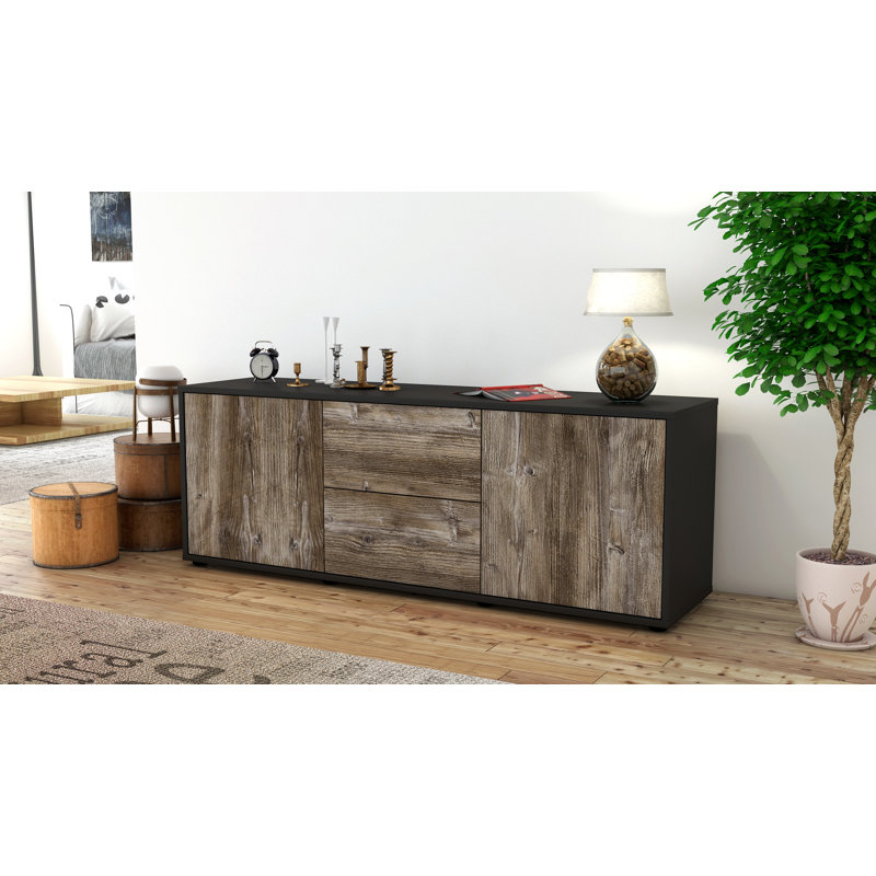 Wroten Unfinished TV Stand for TVs up to 60", Driftwood / Matte Anthracite