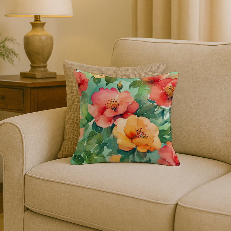 Coussin Georgia Cherokee Rose, Carré 18 po