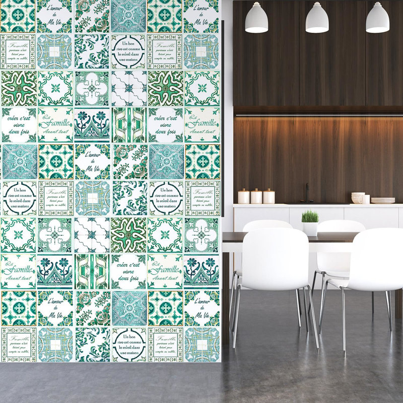 PVC Peel & Stick Mosaic Tile, Green