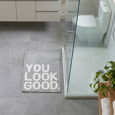 Kayke Slogan Bath Mat, You Look Good