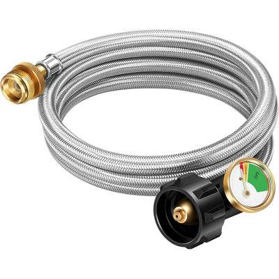 6 FT Propane Hose Adapter 1lb to 20lb,Stainless Braided Propane Tank Hose 1lb