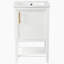 Meuble-lavabo de 20 po avec lavabo, armoire de salle de bain avec porte à fermeture douce, support de rangement et tablette ouverte, blanc-1889680410