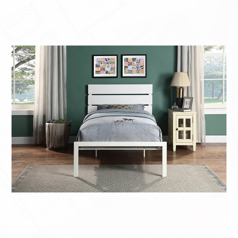 Metal Frame Bed, White, Queen