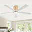 54 po Ventilateur de plafond encastré en rotin avec 5 pales-7752244-7752239