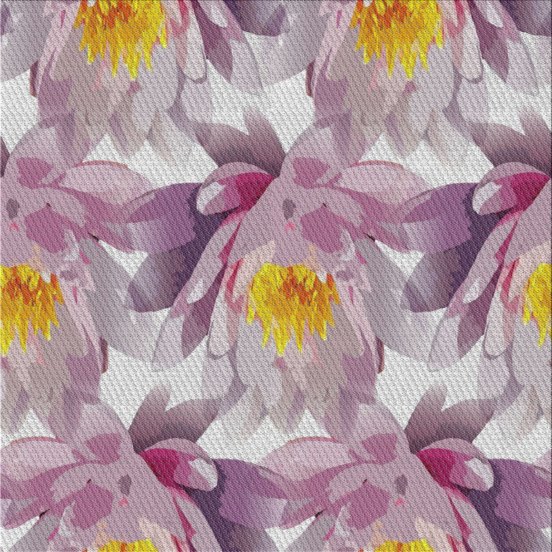 Tapis mauve/gris à motifs, Carré 5 pi