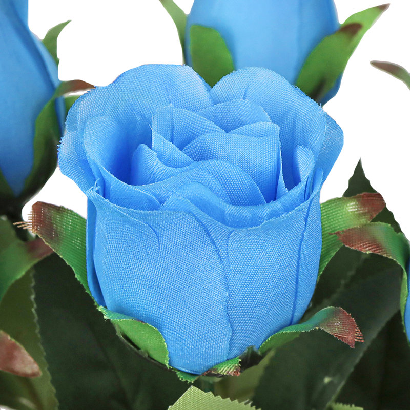 Bouquet de roses artificielles, Bleu