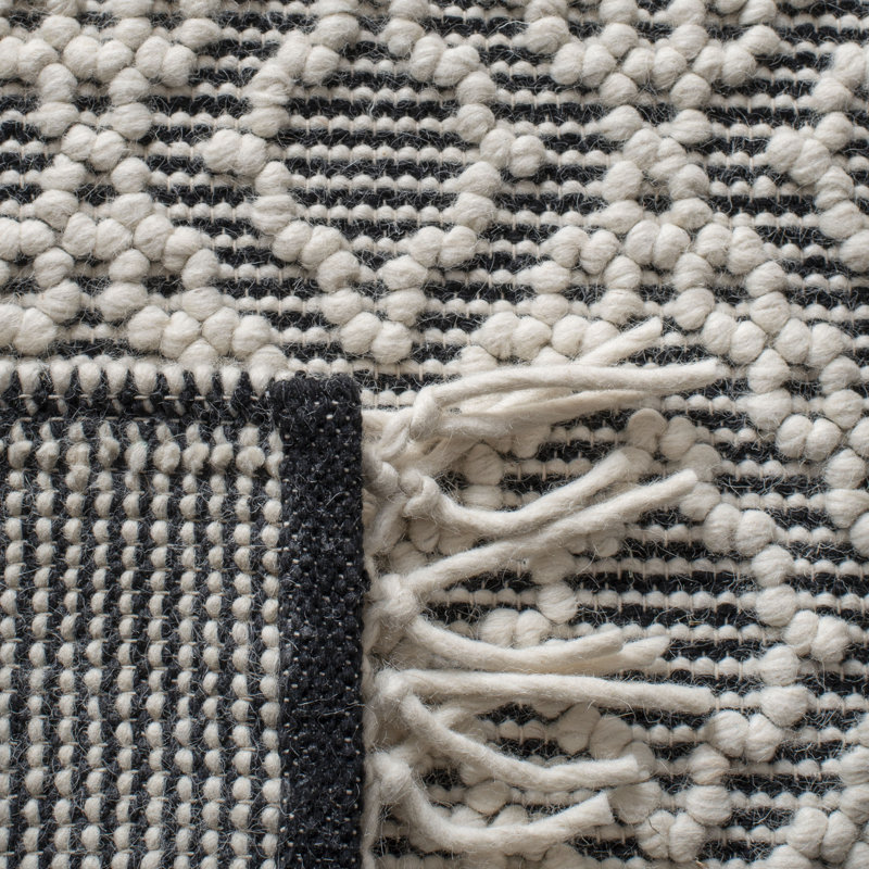 Nakita Natura Hand Woven Wool Geometric Rug, Rectangle 9' x 12'