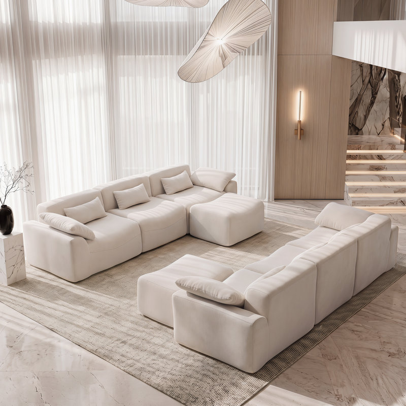 Ensemble de canapé modulaire 8 pièces Segal, Beige