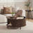 Lift-Top Coffee Table with Hidden Storage, Round 31.5" Wooden Cocktail Table for Living Room, Brown & Black Finish