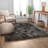 Feather Modern Solid Shag Black Area Rug-22464714