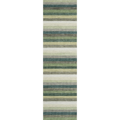Jazzy Handmade Wool Green/Yellow Rug