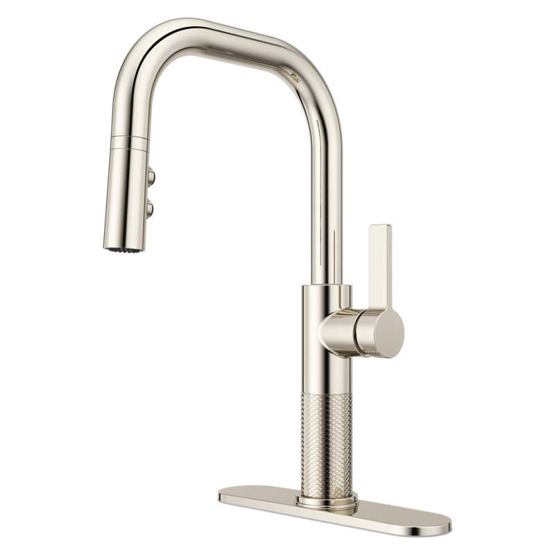 Pull Down Single Handle Kitchen Faucet, Polished Nickel