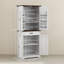 Armoire de cuisine de 71 po de hauteur, armoire de rangement de ferme avec 4 portes de grange, 6 tablettes derrière 2 portes, un tiroir et des tablettes réglables, armoire de salle à manger autoportante, bois