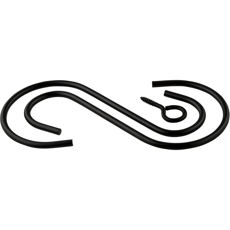 Keidrick Hook, Noir, H 8,55 po x l 3,70 po x P 0,40 po