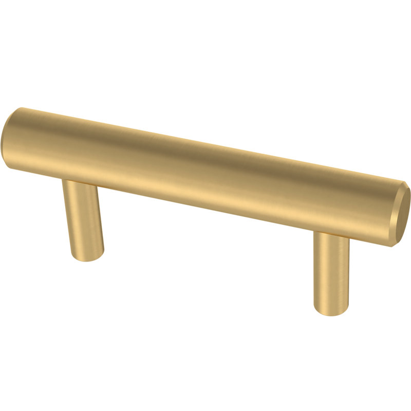 3" Center to Center Bar Pull, Brushed Brass, 3"