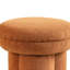 Tabouret Ian, conception semblable à un champignon, base piédestal, tissu brun-130623921