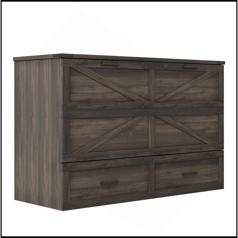 Lit escamotable polyvalent avec grand rangement et charge, Grey, Grand lit