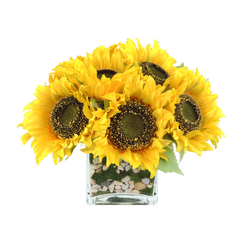 Cummins tournesol floral dans un vase, Jaune