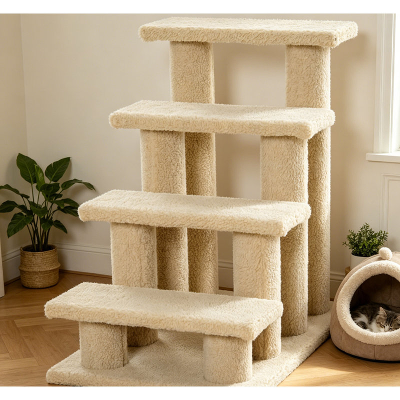 Cat Tree Multi-Level Carpeted Cat Scratching Post Pet Stairs