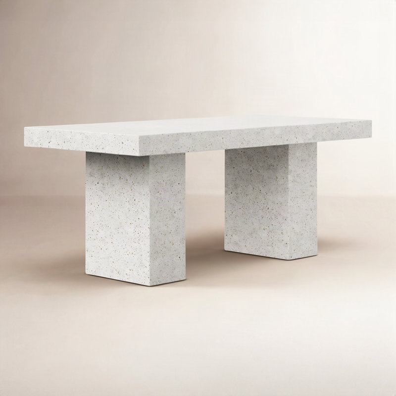 Mixx Elcor 82.75, 70.75" L x 35.5" W, Ivory Terrazo, Standard Table (30.5" Height)
