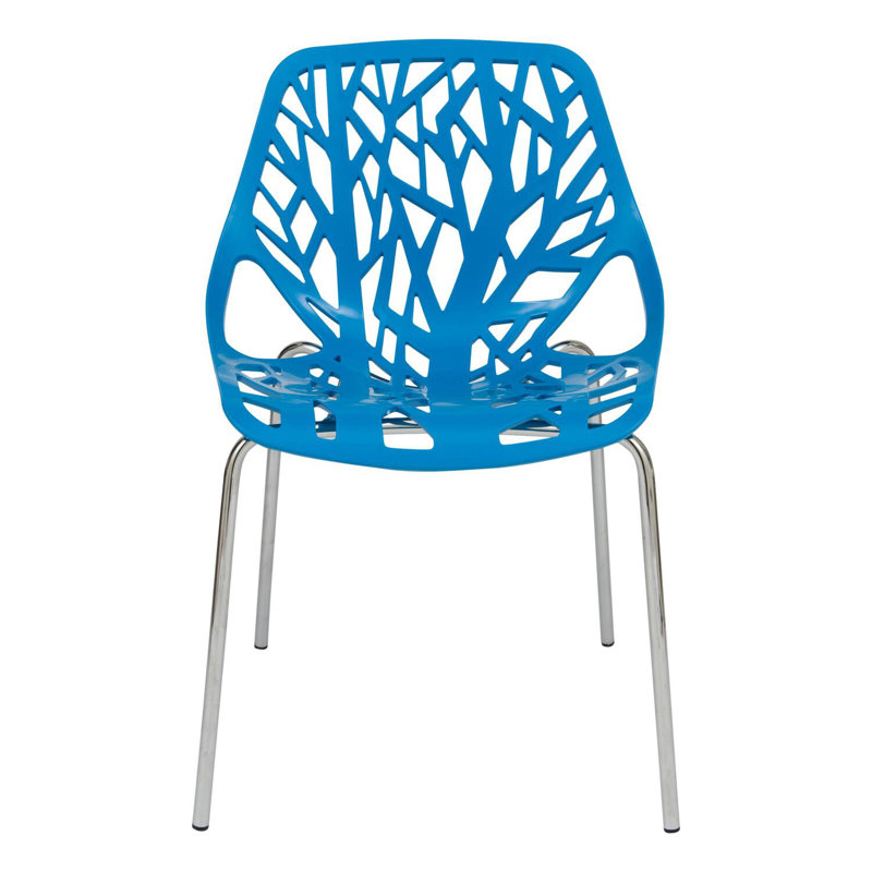 Chaise d'appoint avec pieds chromés, Bleu
