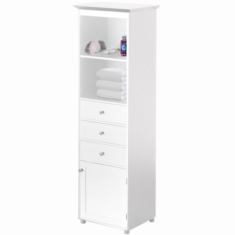 Ostia Freestanding Linen Cabinet, White