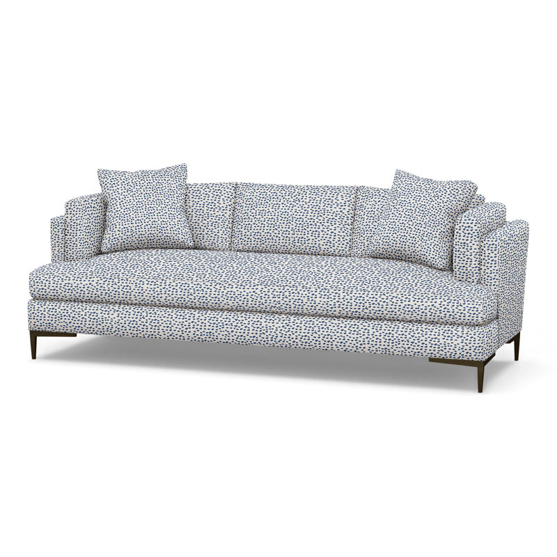 Aiden Upholstered 90.5'' Sofa, Antique Bronze, Perigold Elements Blueberry