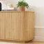 Buffet de style contemporain à vagues de 64 po x l 15 po à 24 po avec côtés incurvés, convenant à la salle à manger et à l'entrée de cuisine de haute qualité, conception robuste, conception stable