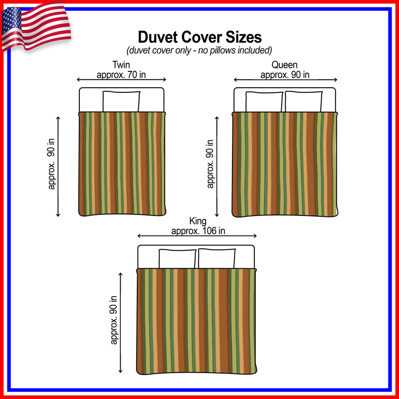 Vertical Stripes Pattern Duvet Covers, Queen